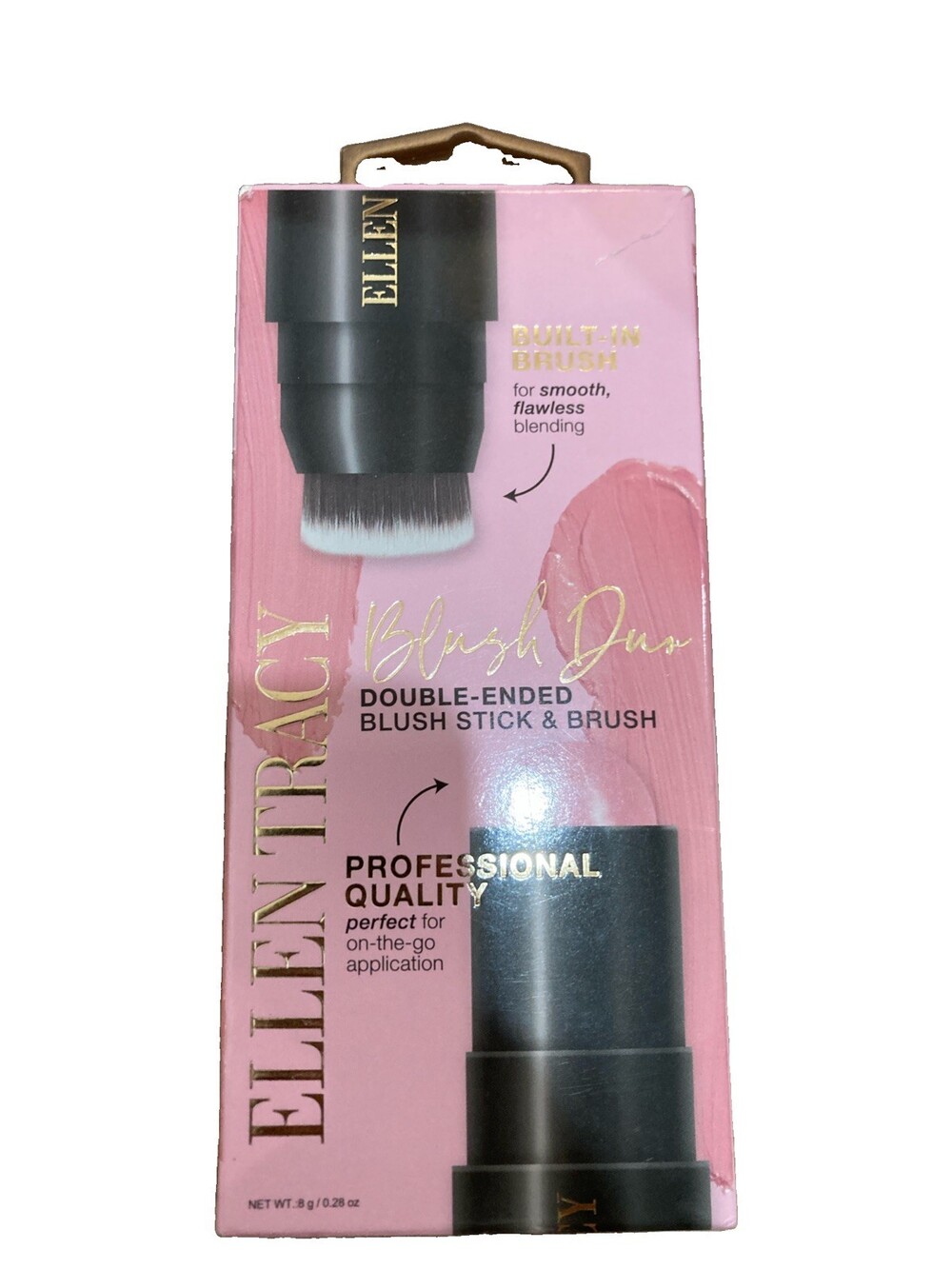 Ellen Tracy - BLUSH DUO - Double-Ended Blush Stick & Brush - New In Box